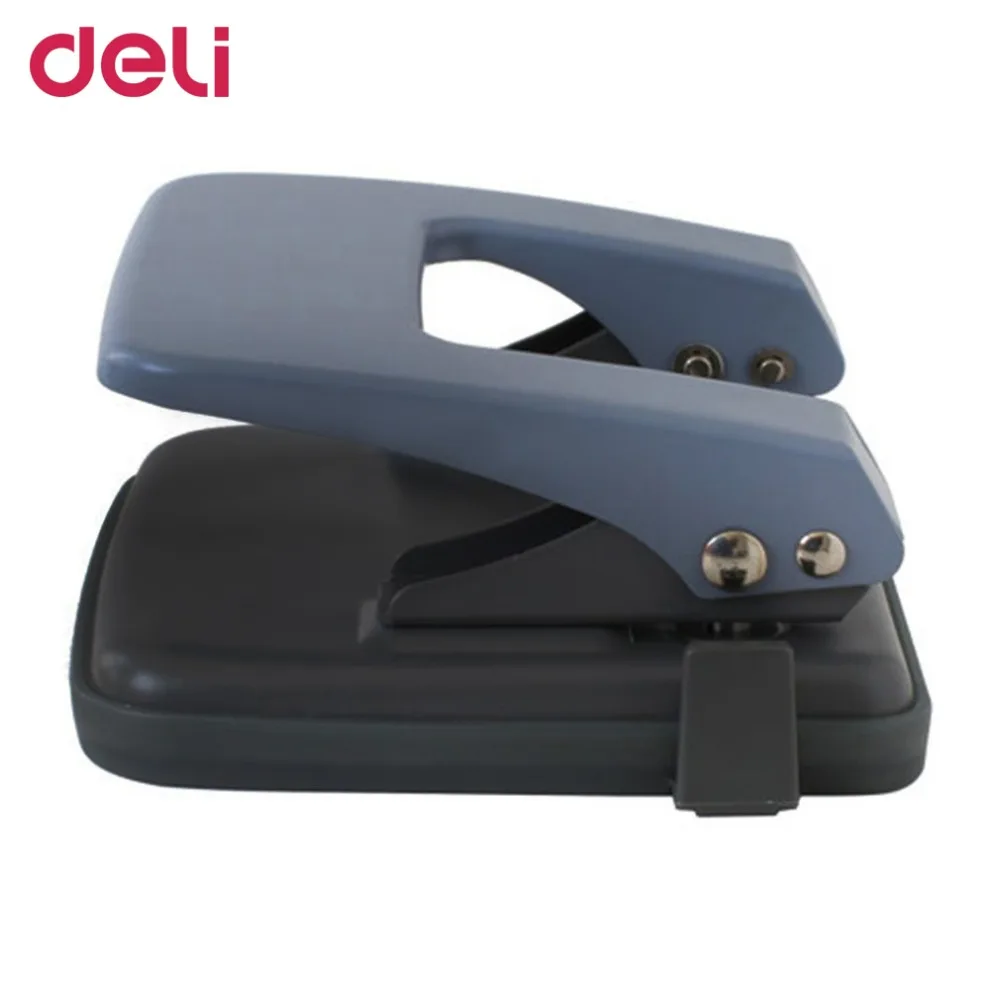 

Deli 0102 Color Random Delivery Paper Punch Metal Practical Design Manual School Office Double Hole 12MM Deep Paper Punch