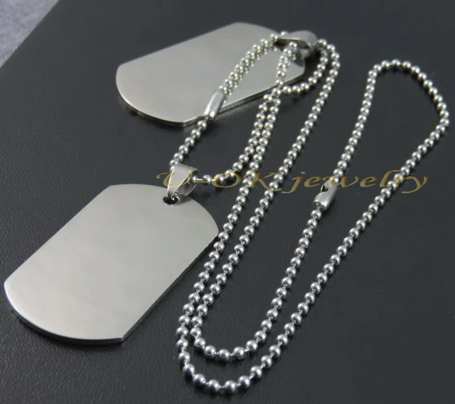 Stainless Steel Military Dog Tags  Stainless Steel Dog Tag Necklace -  Men's - Aliexpress