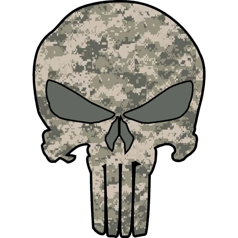 

9.3CM*12.7CM Reflective Car Sticker PUNISHER SKULL Camouflage Car Window Decal C1-7607