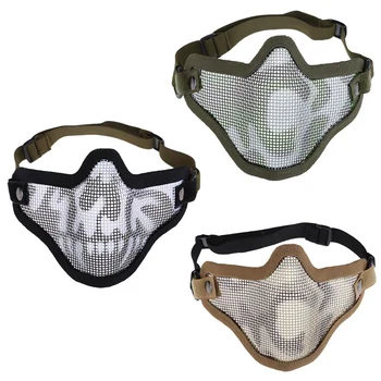 

security labor protection Hight Quality Woodland Camo Pattern V1 Half Face Protector Airsoft Game Wire Mesh Mask FC