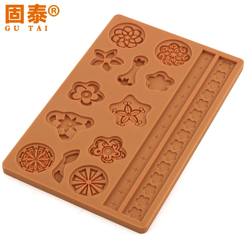 

1 PCS 3D Printing silicone mat Sugar Cake Stereoscopic Pad Stamp pad printing embossing Tool 20CMx12.5CMx0.8CM 2016 New