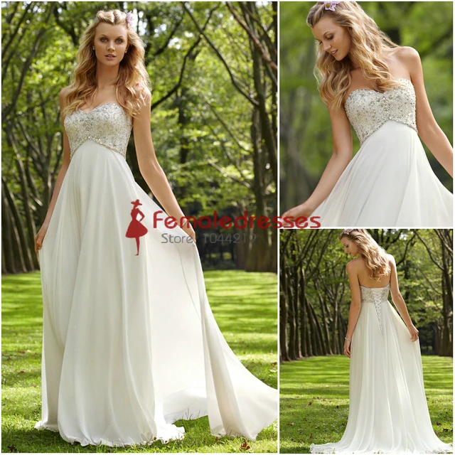 Flowy Empire Waist Wedding Dress