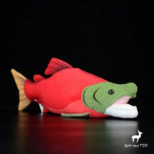 Child Big Toy Red Salmon Doll Simulation Marine Life Plush Toys Gifts