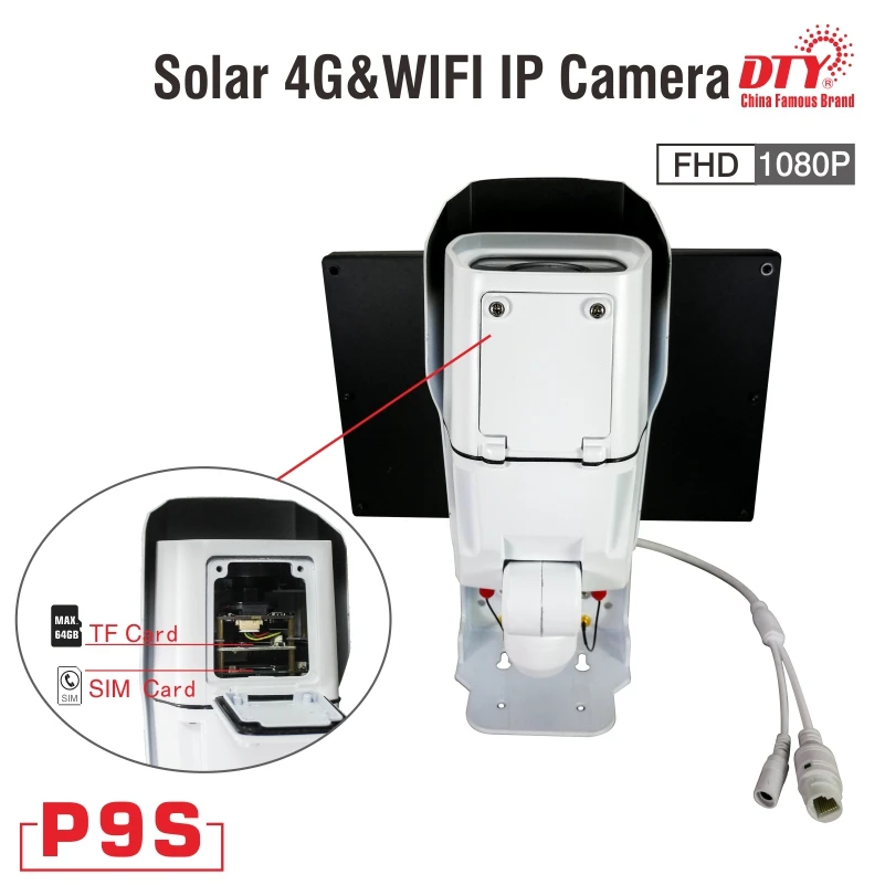 DTY 1080p наружная беспроводная 6 Вт Солнечная энергия secur ip камера WIFI|Камеры
