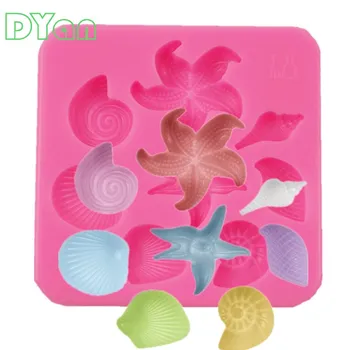 

Cake Decoration Tools DIY Sea Creatures Conch Starfish Shell Fondant Cake Candy Silicone Molds Creative DIY Chocolate Mold A1734