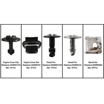 

YAQUICKA 60pcs Metal Plastic Car Engine Protection Pan Hardware Kit Pin Clip Nut For Audi A4 S4 A6 VW Passat