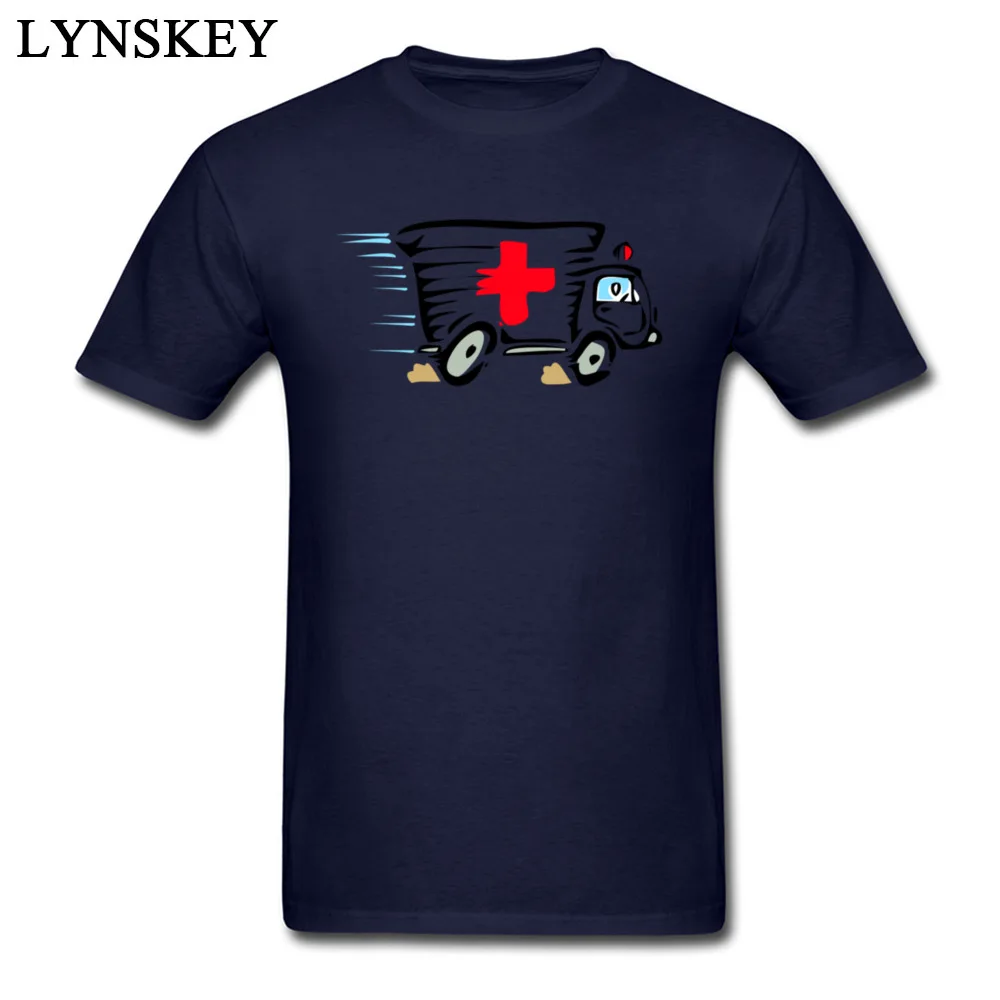 Pure Cotton Boy Short Sleeve Tops T Shirt Ambulance van cartoon art Street Summer T-shirts Casual Slim Fit O-Neck Sweatshirts Ambulance van cartoon art navy