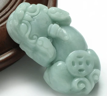 

Excellent 100% A Grade Natural /Jadeite Money Coin Pixiu Pendant
