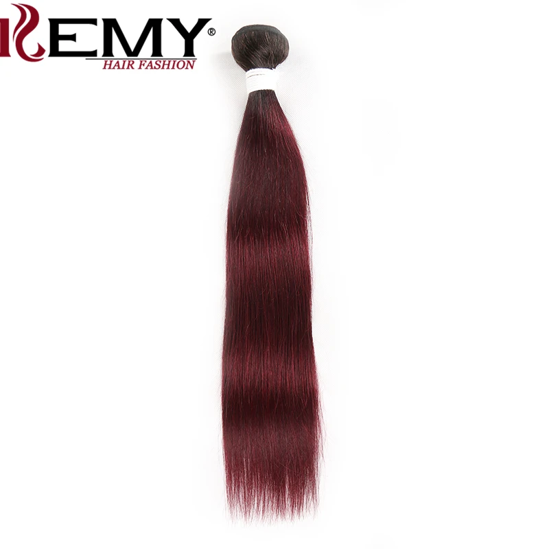 

Brazilian Straight Human Hair Weave Bundles Dark Roots T1B/99J Ombre Red Hair Bundles Non Remy Hair Weave 1 Piece