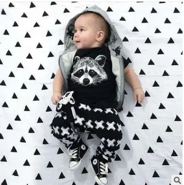 

1 New 2016 baby boy clothes infant cotton letter printed long sleeve t-shirt + pants newborn 2pcs suit baby girl clothing sets