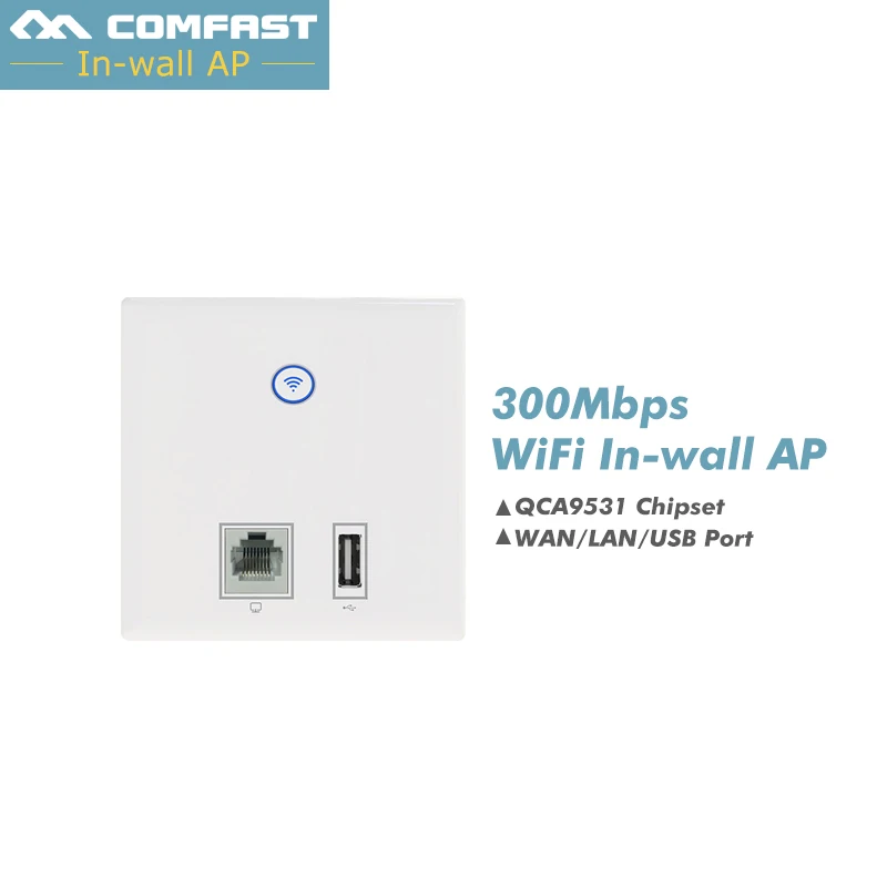 COMFAST CF-E536N 300 Мбит/с беспроводной AP Wi-Fi маршрутизатор Wi-Fi точка доступа в стену AP с LAN/RJ45/USB порт для отеля Поддержка POE VLAN