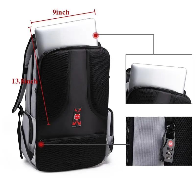 Tigernu morral de hombres, Mochila de moda Mochila Anti-robo de 1415,6 pulgadas del ordenador portátil Mochila mujeres Mochila escolar para los adolescentes