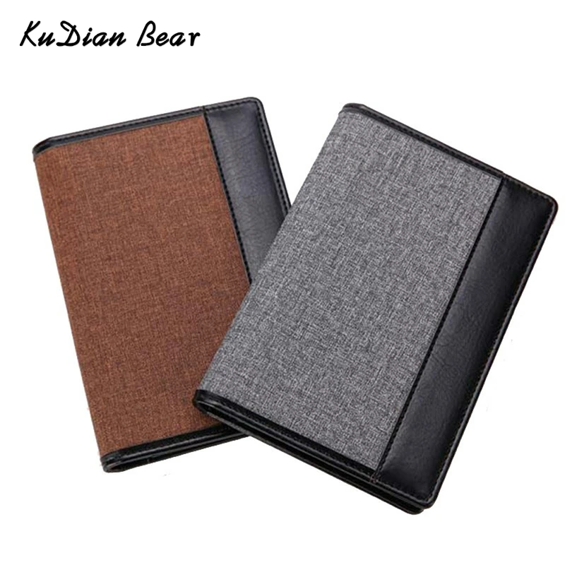 

KUDIAN BEAR Leather Passport Cover Men Travel Credit Card Holder Cover Russian Passport Wallet for Document-- BID146 PM49