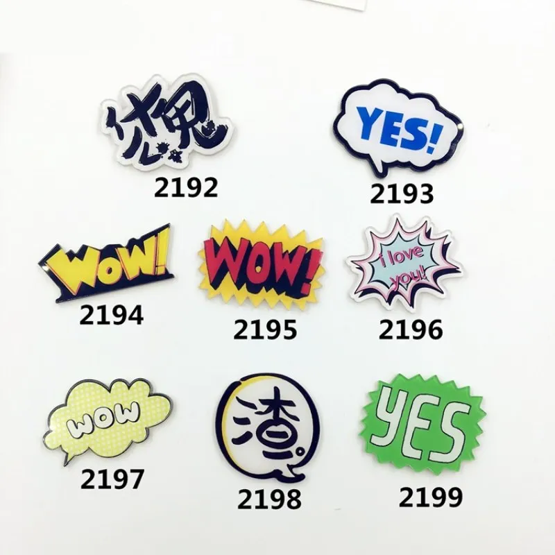 

1 PCS Cartoon Chinese font Icons on Pin Badge Backpack Acrylic Badges Rozet Collar Scarf Pins Accessories