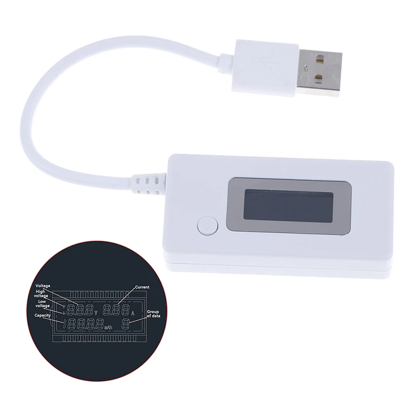 1Pcs LCD Battery Charge Measure Voltage Current Tester Mobile Power Module USB Load