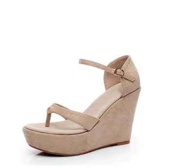 

2017 new topless thick-heeled platform women's sandals with a pair of feet thick with the gib roman-style 10CM high heel sandals