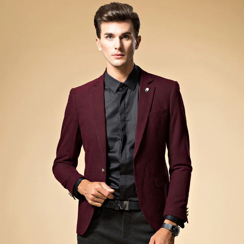 Mens blazer alta calidad Chaqueta de traje coreano moda