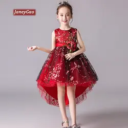 JaneyGao/Платья с цветочным узором для девочек для свадебной вечеринки с аппликацией, лето 2019, новое торжественное платье принцессы для