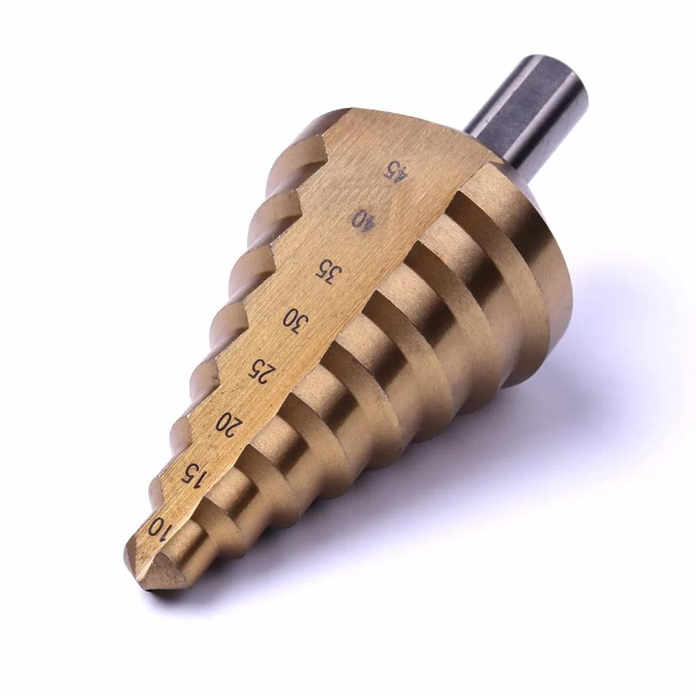 US Stock Warehouse HSS4241 Cone Step Drill Bit 10 45MM 8 step Triangle