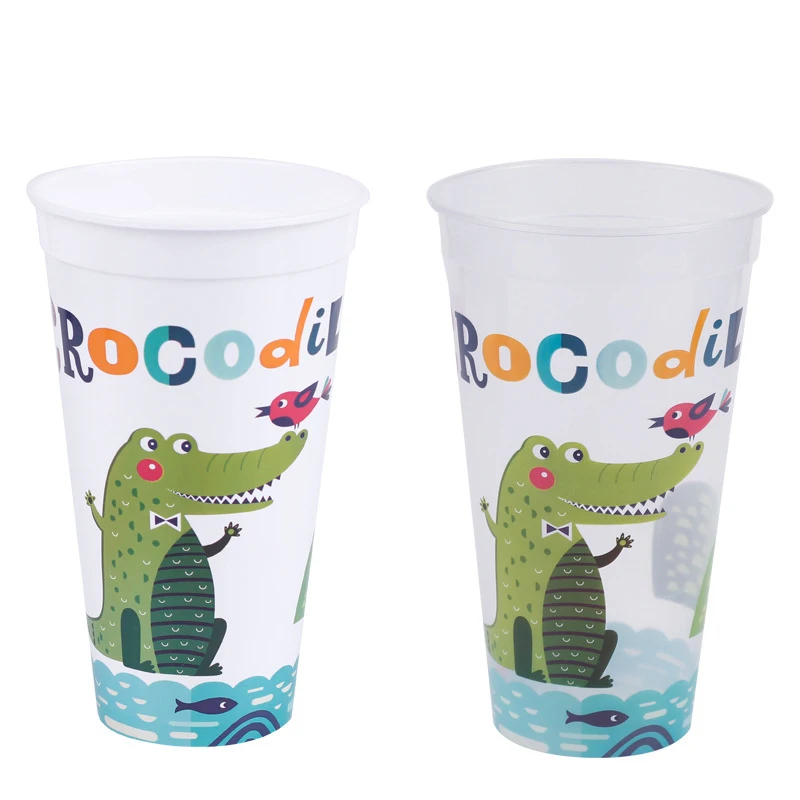 50 шт. коробка крокодил креативный дипсоируемый чай пластиковый стаканчик для детского праздника в честь Дня Рождения прекрасный холодный напиток сок напитки кружки с крышками