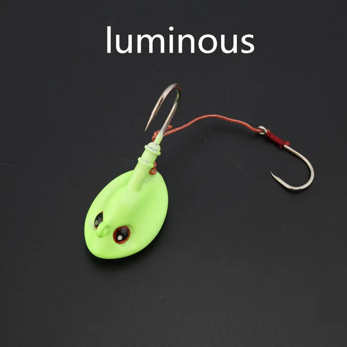 3pcs Big Hook 60g luminous deep sea fishing High quality lead jig head