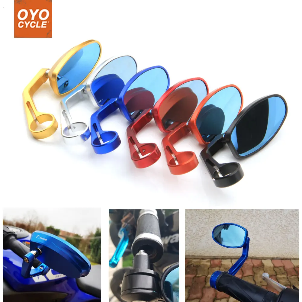 Motorcycle Mirrors Blue Glass 22mm Handlebar Rearview For Aprilia rsv4 rs125 sr50 650 rs50 rsv1000 750 Bar End Mirror Rear view |