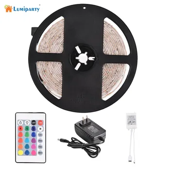 

Lumiparty Free shipping 24 Key Remote Control DC 12V LED strip light lamp 5M Christmas Flexible led Stripe Lights TV Background