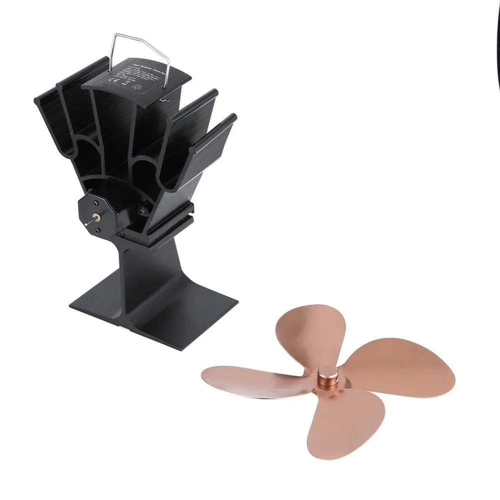 4 лопасти вентилятор для печи, работающий от тепловой энергии домашний бесшумный вентилятор для печи, работающий от тепловой энергии Ультра тихий автономный дровяной камин вентилятор охлаждения