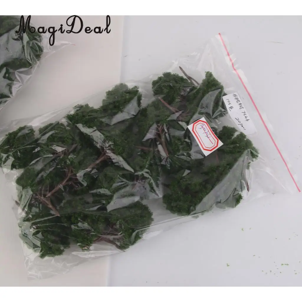 MagiDeal 20Pcs/Pack Dark Green Model Trees N Scale Train Park Railroad Railway Layout Wargame Scenery Scene Diorama Toys 7.5cm