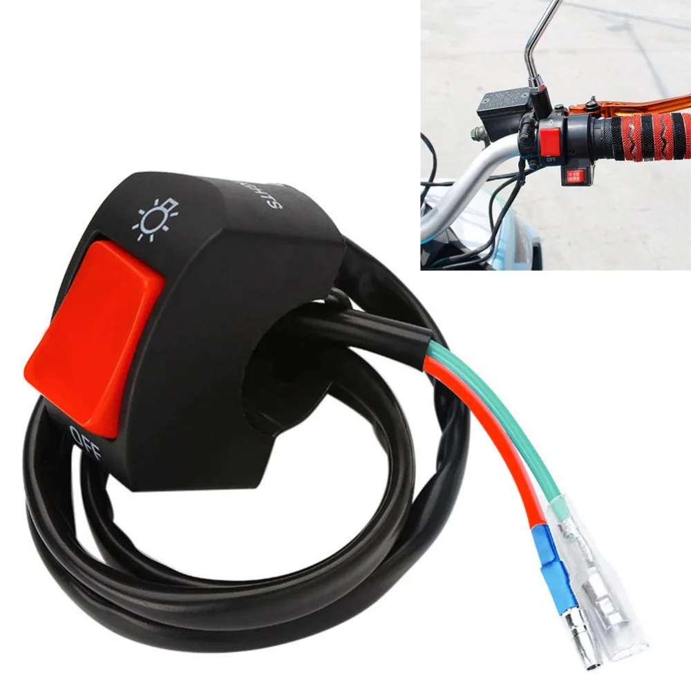 1PC Hot Motorcycle Light Switch For 7/8" Handlebar With ON/OFF Button
