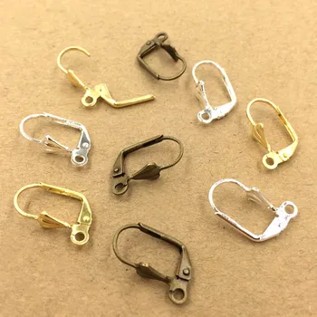 

10*17mm Lever Back Earring Findings Bases with Loop French Ear Clip Ear Wires Settings Multi-color Plated