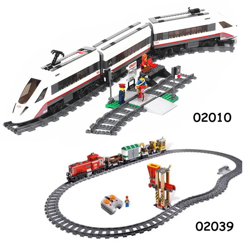 

LP 02009 02010 City Series Remote Control Train Building Blocks Compatible with RC 3677 Red Cargo Train 60051
