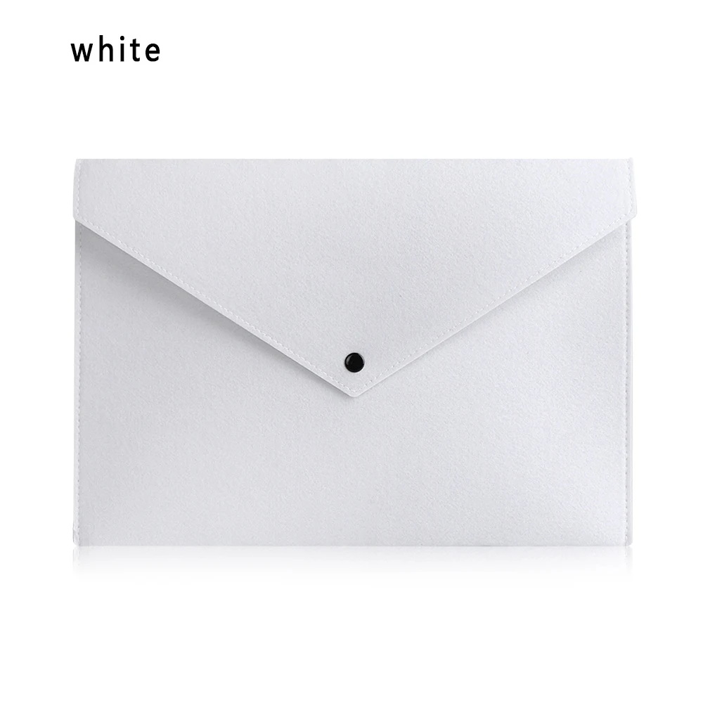 8 цветов Простой большой емкости мешок для документов pad Бизнес Портфель папки для файлов химический Войлок подачи продуктов - Цвет: white