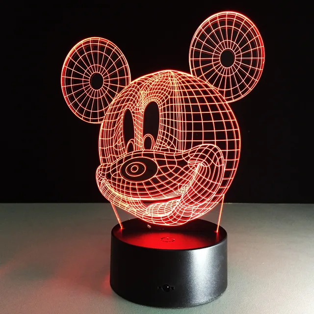 cartoon table lamp with 3d effect led night light holiday light fun