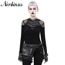 Norbinus женские кожаные заклепки стимпанк поясные сумки женские мотоциклетные рок через плечо капля ножная кобура на бедро сумка кошелек сумка
