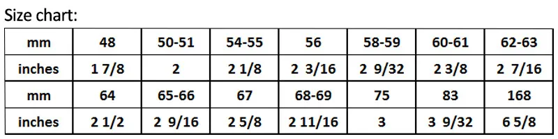 Te37 Size Chart