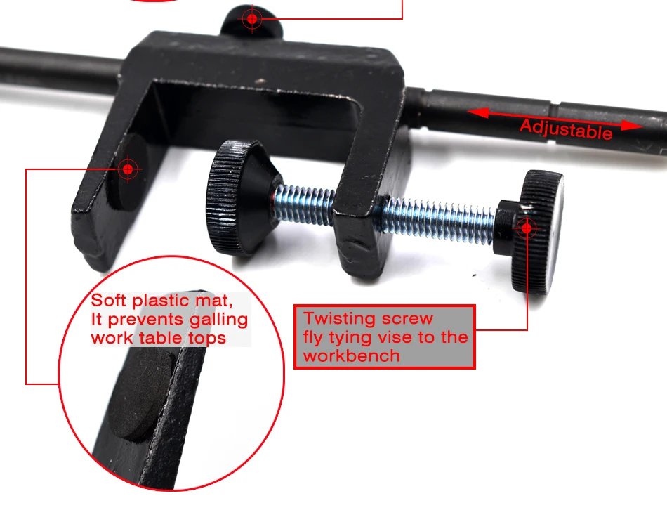 MNFT 1 шт. матовый черный железный поворотный c-зажим для завязывания мушек тиски для завязывания мух для рыбалки начинающих путешественников инструмент для ловли нахлыстом