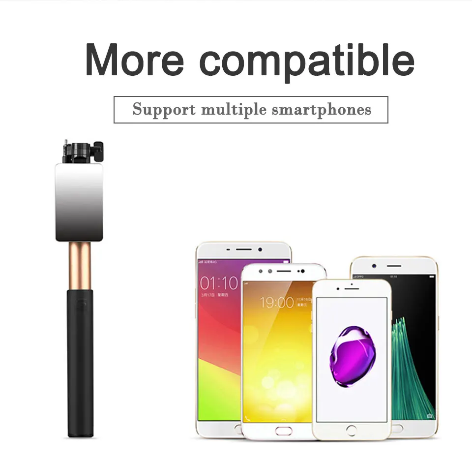 2019 New Arrivals Selfie Stick Bluetooth With Button For Android IOS System Tripod Selfie Stick Universal Mobile Phone (3)
