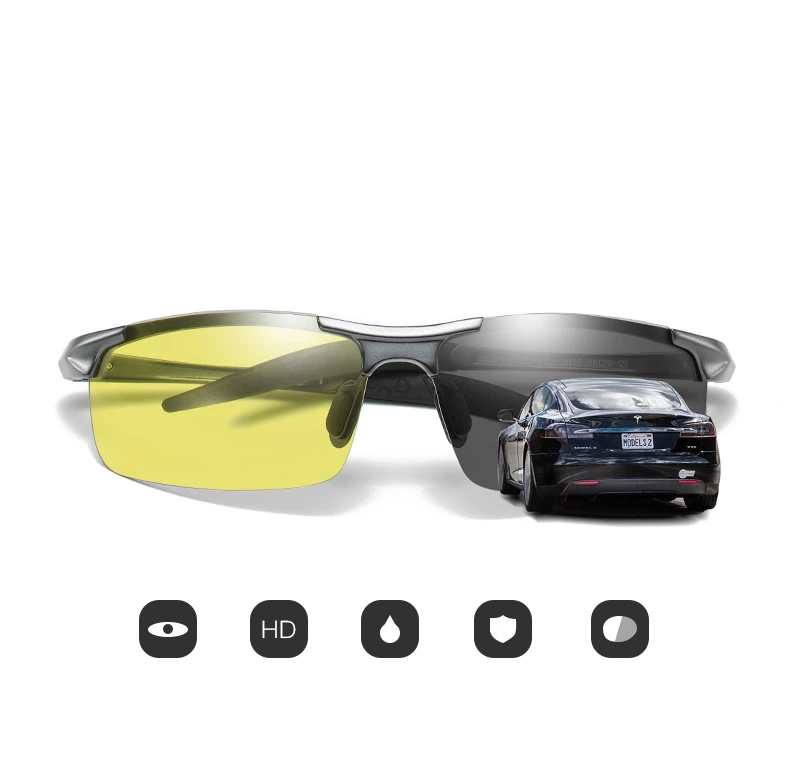 KH Change Color Day and Night Photochromic Sunglasses Men Women Titanium polarized Sun Glasses Chameleon Driving
