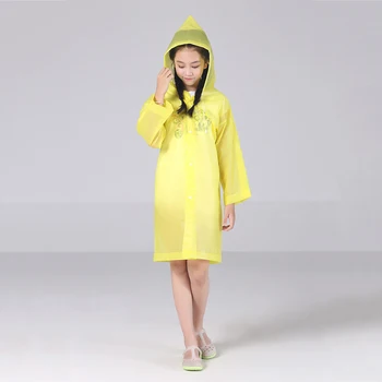 

Yellow Raincoat Kids Transparent Fashion Frosted Child Raincoat Girl And Boy Outdoor Hiking Travel Rain Gear Coat for Children X