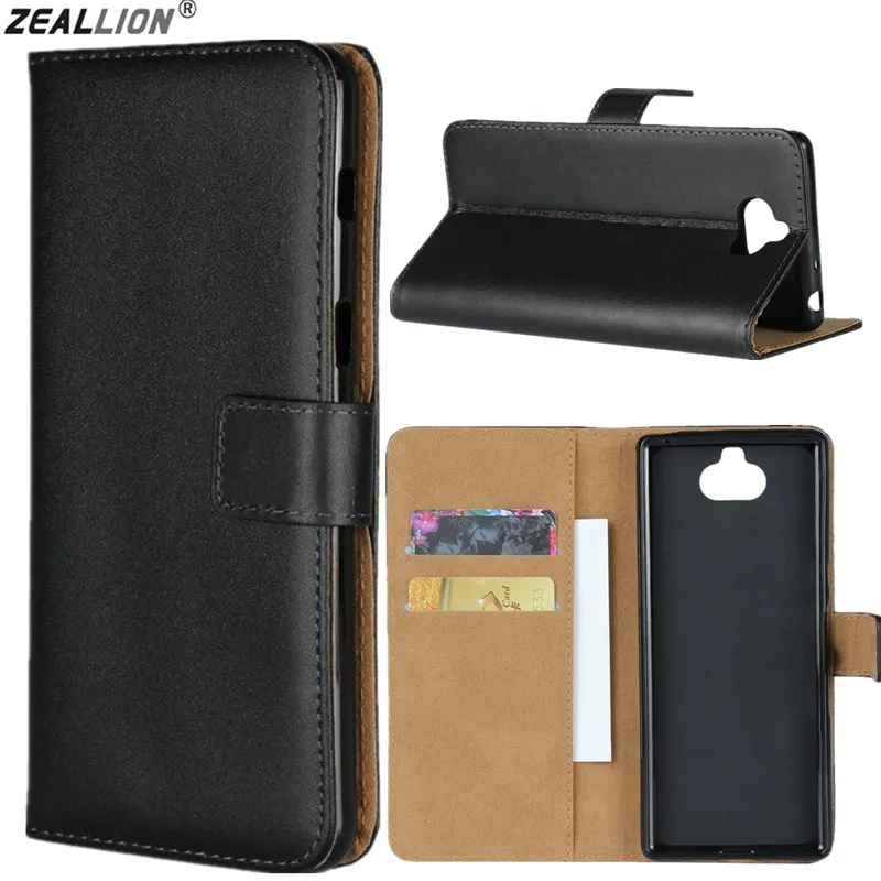 ZEALLION For Sony Xperia Z4 Z5 M4 M5 C6 XA XA2 XA3 XZ XZ1 XZ2 Compact XZ3 L1 L2 Genuine Leather Flip Wallet Stand Case Cover | Мобильные