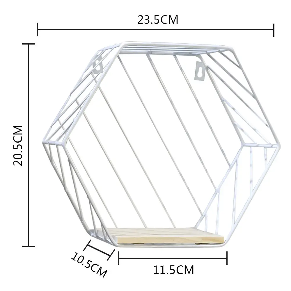 Железные декоративные полки с шестигранной сеткой настенная полка комбинированная подвесная геометрическая фигура аксессуары для украшения дома - Цвет: Бургундия