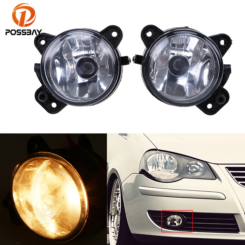 

POSSBAY Car Fog Lights for VW Transporter T5 & Caravelle 2003-2010 12V Halogen Front Lower Bumper Foglamps for VW Crafter 2006