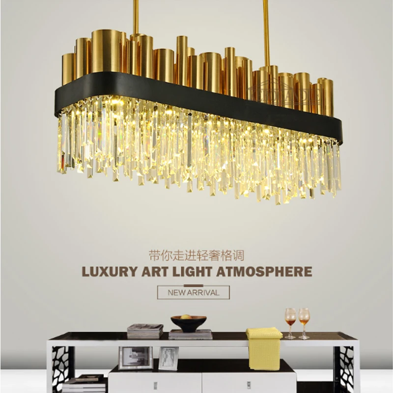 Post modern living room crystal lamp personality villa dining room pendant lamp restaurant lights Bar Club crystal lanterns