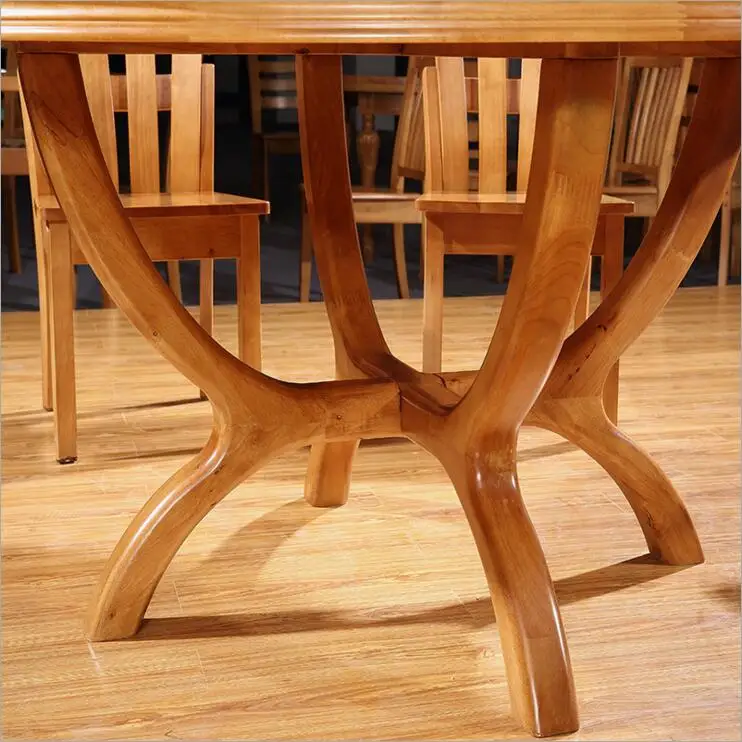 Modern Style Italian Dining Table, 100% Solid Wood Italy Style Luxury round Dining Table set o122