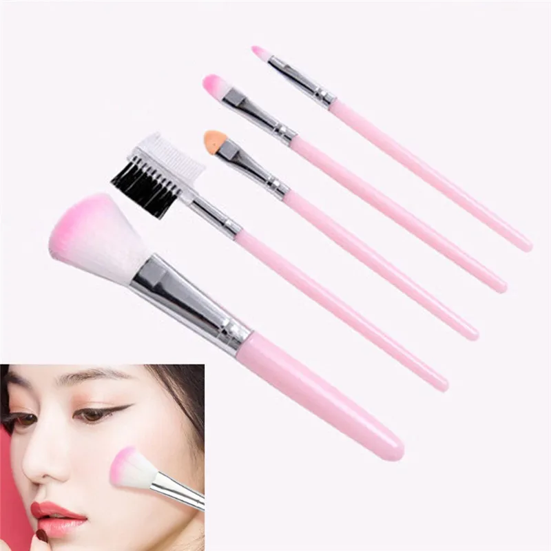5 шт./лот набор кистей для Макияжа Beauty Foundation Power Blush Eye Shadow Brow Lash Fan губ кисти макияжа