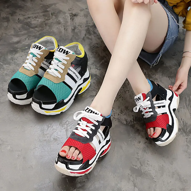 

Soft sister sandals summer 2018 new ins super fire Korean version ulzzang Harajuku lovely thick raised shoes