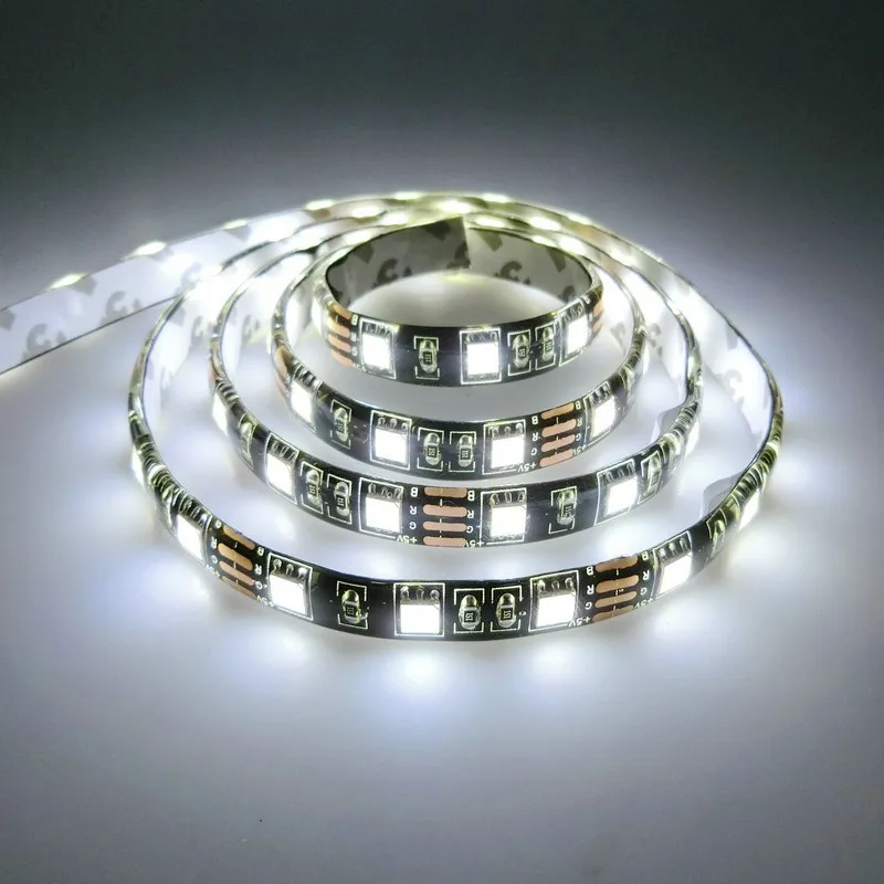 Светодиодный 1 м USB RGB 5050 5 в Светодиодная лента 60 s/M ТВ фон освещение черная