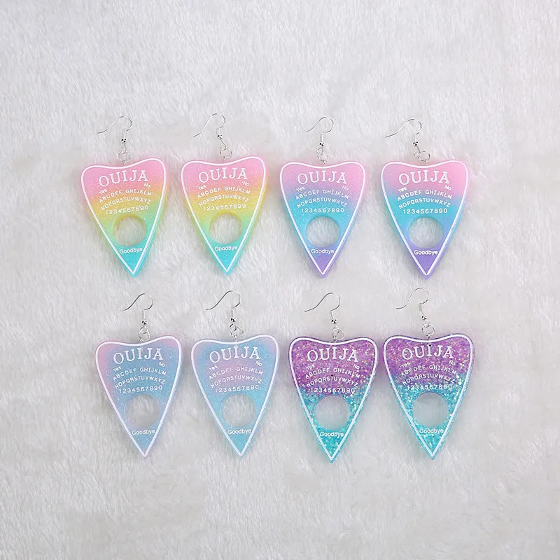 

1pair Women Drop Earrings Multicolor Resin Ouija planchette Charms Resin earring for Birthday Gift Children Woman Jewelry