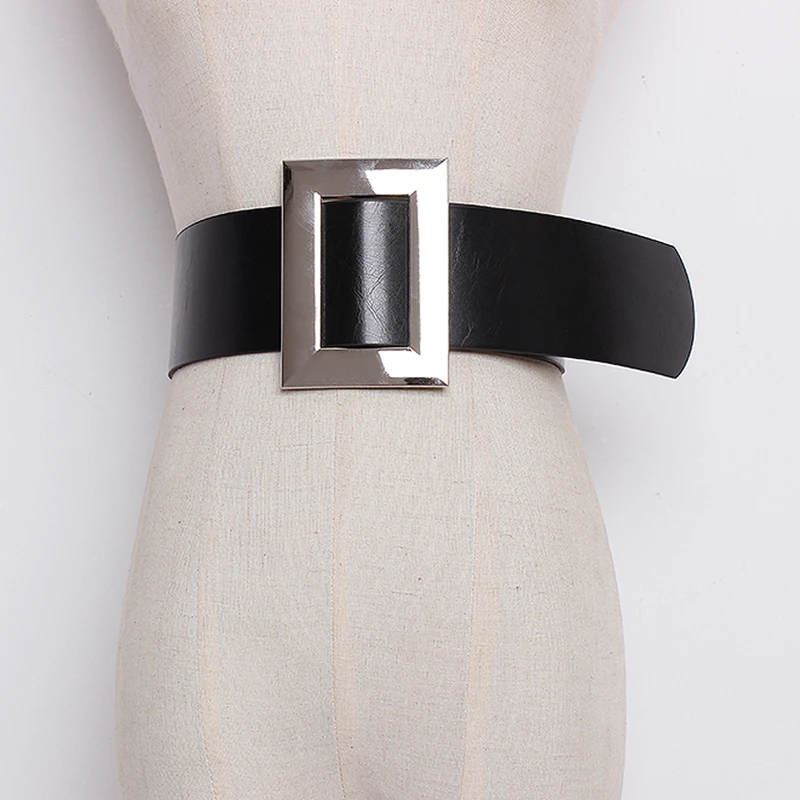 New fashion female casual silver wide buckle leather belts for women dress belt woman ladies ...